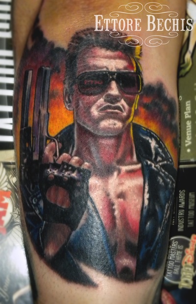 Terminator tattoo portrait  tattoo  done by Ettore Bechis at Ettore Bechis Tattoo Studio. The only private tattoo studio in Miami Beach,miami tattoo artists,art,tattoo,design,tattoo portraits,bodyart,realism,tattoo galleries,tattooed,tattoist,tattoo studio,tattoo shop,tattoo convention,tattoo parlors,tattoo picture design,inked,best tattoo shop in Miami