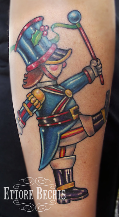 Marching Toy Soldier tattoo , done by Ettore Bechis at Ettore Bechis Tattoo Studio. The only private tattoo studio in Miami Beach,miami tattoo artists,art,tattoo,design,tattoo portraits,bodyart,realism,tattoo galleries,tattooed,tattoist,tattoo studio,tattoo shop,tattoo convention,tattoo parlors,tattoo picture design,inked,best tattoo shop in Miami