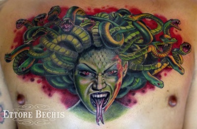 Medusa tattoo tattoo  done by Ettore Bechis at Ettore Bechis Tattoo Studio. The only private tattoo studio in Miami Beach,miami tattoo artists,art,tattoo,design,tattoo portraits,bodyart,realism,tattoo galleries,tattooed,tattoist,tattoo studio,tattoo shop,tattoo convention,tattoo parlors,tattoo picture design,inked,best tattoo shop in Miami