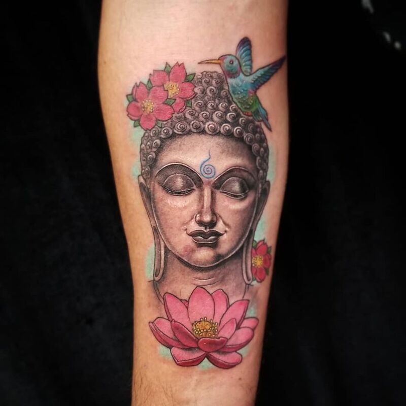 Buddha tattoo done at Overlord Tattoo Studio Miami Beach