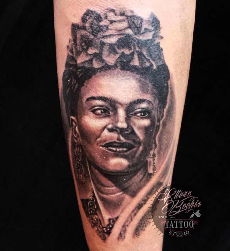 Frida Kahlo tattoo,miami tattoo shops,tattoo shops in miami beach,best tattoo shops in miami,fine line tattoo miami,miami tattoo artists instagram