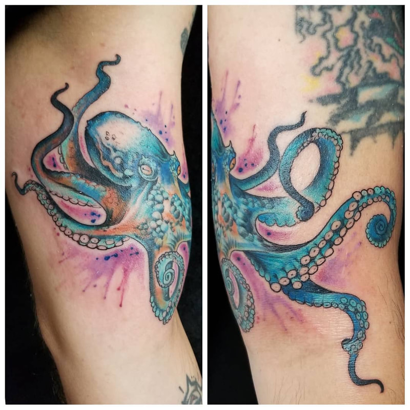 octopus,octopoda,watercolor,tattoo,Overlord Tattoo Shop